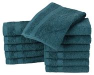 La Maison 100% Egyptian Cotton 600GSM Superior Pack of 12 Face Cloth Flannel Washcloth Towel Set Super Soft Everyday Use (Jade)