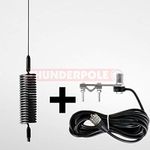 Thunderpole Mini Orbitor CB Radio Antenna & 2 Bolt Mirror Bar Mount Kit | Springer CB Radio Aerial