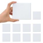 HOME MASTER HARDWARE Self Adhesive Wall Protector Square 4 inch, 10 Pack Door Handle Wall Shield Guard Door Stop, Rigid Vinyl Wall Protection Pad White 10 Pack