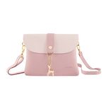 AISPARKY Small Cross Body Bag for Girls PU Leather Shoulder Handbag Cross Body Purse Gifts for Teens Girls (Pink-1)