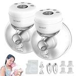 SKYWOT S21 Breast Pump Electrical Hands Free,Portable Electric Breast Pump Hands Free for Breastfeeding,2 Modes & 9 Levels Double Wearable Pumps,21/24/27mm Flanges,2 Pack