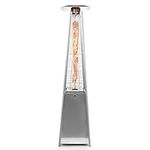 Thermo Tiki Deluxe Propane Outdoor Patio Heater - Pyramid Style w/Dancing Flame (Floor Standing) - Stainless Steel