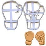 BAKERLOGY Set of 2 Boxing Glove Cookie Cutters - Detailed Biscuit Cutter Design for Baking and Crafts, Ideal on Fondant, Dough, Clay