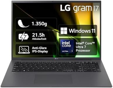 LG Gram 17 Zoll Laptop mit Intel Core Ultra 7, 32GB RAM, 2TB SSD, Windows 11, 16:10 IPS-Display, 17Z90S-G.AD7CG – Grau