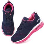 ziitop Running Shoes for Women Walking Shoes Athletic Air Cushion Tennis Shoes Ladies Non Slip Lightweight Fashion Sneakers Breathable Mesh Sport Shoes Girls Workout Casual Gym Jogging Shoes Rosered