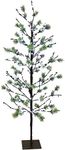 Spirit Linen home Puleo International 5-Foot Pre-Lit Glitter Artifical Christmas Tree, Green