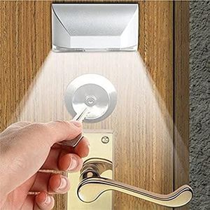 LENMO Keyhole Light Lamp Battery Operated PIR Infrared IR Wireless Auto Sensor Motion Detector Door Keyhole with 4 LED Bulbs Light Lamp Tap Lights LED Night Light for Key Hole/Door Lock