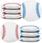 Libima 8 Pcs Football Baseball Soccer Basketball Cornhole Beanbags Tossing Game Bags Dual Sided Reliable Nylon Cornhole Bean Bags Party Supplies (Baseball)