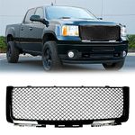 Car Front Grill, Automotive Bumper Replacement Gloss Black Mesh Grille Guards for 2007/2008/2009/2010/2011/2012/2013 Sierra 1500