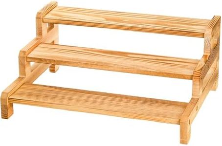 Hiceeden 3-Tier Wooden Cupcake Stand, Rustic Cupcake Holder Display Riser for Kitchen & Retail, Display Shelf Organizer with Natural Finish for Cupcake, Plant, Jewelry, Easy to Assemble
