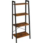 IBUYKE Ladder Shelf, Bookshelf, 4-Tier Storage Organiser Shelves, Shelving Unit, Plant Stand, Living Room Bookcases, Industrial Bookshelf, for Bedroom, Kitchen, Office, 60x35.5x148.5 cm, TMJ014H