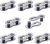 Hotop 8 Pairs Bicycle Missing Link for 6, 7, 8, 9, 10 Speed Chain, Silver, Reusable (6 7 8 Speed)