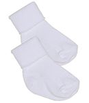 BabyPrem Premature Early Baby Plain Clothes Socks Pack of 2 White 1.5-5.5lb 44cm