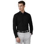 Peter England JEANS Men's Slim Fit Shirt (PESFMSLB003086_Black 44)