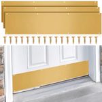 Dunzy 3 Pcs 6 x 32 Inches Door Kick Plate Metal Aluminum Anti Scratch Door Plate with 24 Screws Suitable for 32 Inch Interior Exterior Wood Metal Doors Protection Decor, Brass (MX-Dunzy-1532)