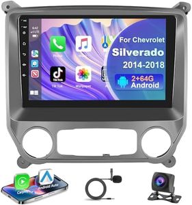 Podofo【8 Core 2+64G】 Carplay Car Stereo for Chevrolet Silverado 2014-2018,10.1 Inch Android 13 Car Radio Touchscreen with Android Auto,Mirror Link,Bluetooth,GPS,SWC,FM Radio+AHD Backup Camera+MIC