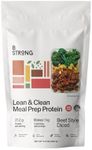 B Strong - Lean & Clean Meal Prep Protein - Beef Style Diced, 350 g, Made from Wheat & Soy, Non-GMO, Low Fat, Good Source of Dietary Fibre, Full Essential Amino Acid Profile, Vegan