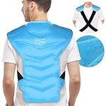 Relief Expert Large Full Back and Shoulder Rotator Cuff Ice Pack Wrap with Straps, Cold Packs for Injuries Reusable Gel, Cold Compression for Entire Back and Shoulders Pain Relief - Soft Plush Lining