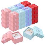 Mardatt 32Pcs Jewelry Gift Boxes Cardboard Jewelry Boxes Small Ring Box Small Jewelry Gift Box Colorful Jewelry Wrap Boxes for Birthdays Anniversaries Weddings(1.6 x 1.6 x 1.1 inch)