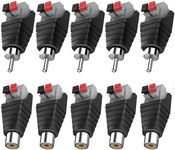 tunghey 10Pack Speaker Phono Wire Cable to Audio Male Female RCA Connector Adapter Plug Jack (5 Male and 5 Female)