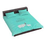 TheYaYaCafe, I Love You Daddy Designer Double Bedsheet for Dad with 2 Pillow Covers for Dad - Sky Blue