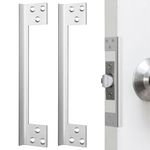 Blulu 2 Pcs Door Latch Guard Plate Outswing Angle Latch Protector Door Latch Cover Latch Shield L Shaped Security Reinforcement Striker Plates to Block Access to Door Lock Deadbolt (11 Inch)