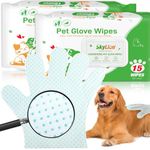 30 Count Dog Wipes Plant Oil Grooming Gloves Enhanced Cleaning Deodorizing Bath Wipes Waterless Cat Shampoo Pets Wipes for Paws, Butt, Face and Fur