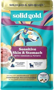 Solid Gold Dry Dog Food for Sensitive Stomachs - Grain Free & Gluten Free w/Venison, Pumpkin & Probiotics for Gut Health & Digestion - Sensitive Stomach Dog Food for All Ages - Nutrientboost – 22LB