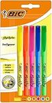 BIC Highlighter Pen, Highlighters Set Ideal for Home, Office and School, Assorted Colours, Pack of 5