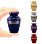 Immortal-Memories Serenity Keepsake Urn for Ashes - Miniature Urns - Mini Jar - Pet Urn -Token Urn with Velvet Bag (Cobalt Blue)