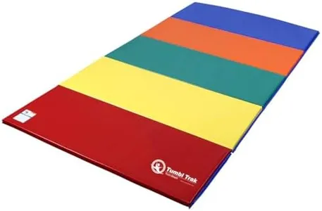 Tumbl Trak Gymnastics Folding Tumbling Panel Mat, 5ft x 10ft x 2in, Primary Rainbow,G-825-2PR