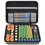 Battery Organiser Storage Box with Battery Tester (BT168), Case Bag holder fits for 9V D Lithium 3V(Not Includes Batteries) (Fullblack)