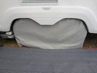 Caravan Twin Axle Parked Wheel Cover/Protector UV Stabilised (Grey)