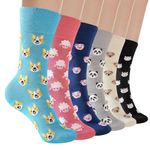 Niofind Womens Bamboo Socks, Soft Ladies Socks with Seamless Toe, Thin Dress Socks Womens Socks for Business, Casual, Non-Binding, Breathable, Comfortable, 6 Pairs, 4-8