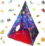 LimitlessFunN Space Teepee Kids Play Tent | Includes Star Lights & Carrying Case |, Children Indoor Playhouse for Boys, Toddlers, 49" D x 49" W x 60" H