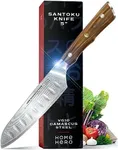 Home Hero Japanese Santoku Knife Collection - VG10 Damascus Steel Triple Rivet Ultra Sharp 67 Layers Kitchen Knife with Ergonomic Rosewood Handle - Unique Gift for Men & Women (5 Inch)