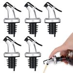 5 Pack Oil Bottle Pourer, Olive Oil Spouts Liquor Spirit Drinks Pourers Leakproof Bottle Stopper Dispenser with Dust Caps for Salad, Sauce, Soy, Wine, Vinegar | Oil Bottle Dispenser Kitchen Tools