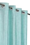 Vervique Polyester Long Crush Premium Textured Self Design Pattern Screen for Home Office | Parda for Living Room Bedroom | Window Curtain 5 feet Long Set of 1 | Eyelet Rings | Sea Green Curtains