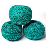 Adikala 3 Ply Crochet Cotton Thread for Knitting & Craft Making (Set of 3)- 120GMS (Teal Green)