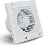 EINTTAX 4 Inch 100mm Bathroom Extractor Fan with Timer, Wall/Window/Ceiling Mounted Exhaust Fan, 12W 130m³/h Silent Extractor Fan for Bathroom, Kitchen, Toilet, White