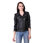 Leather Retail Women's Regular Jacket (LRFRBL3XL08_Black_XXX-Large)