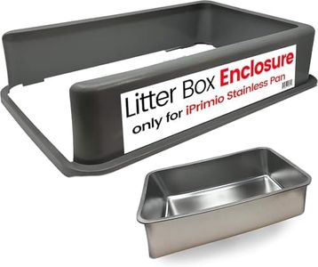 iPrimio XL Cat Litter Box Enclosure - Stainless Steel Large Cat Litter Box Enclosure - Enclosure for XL Litter Boxes for Big Cats - Litter Pan is NOT Included - Patent Pending (1 Enclosure Only)