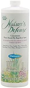 Farnam Nature's Defense Natural Horse Fly Spray, Liquid Concentrate, Mix with Water, 32 Ounces, One Quart