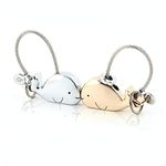 Milesi Zinc Alloy Couple Whale Keychain Silver Light Gold