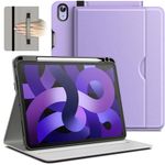 JETech Case for iPad Air 11-Inch M2 (2024), iPad Air 5/4 (10.9-Inch, 2022/2020 Model, 5th/4th), PU Leather Business Folio Protective Tablet Cover Pocket, Multi-Angle Viewing (Purple)