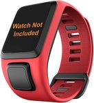 Zitel® Watch Band Compatible with Tomtom Runner 3, Spark 3, Runner 2, Spark, Golfer 2, Adventurer - Silicone Replacement GPS Watch Strap - Red