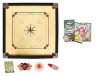 WRF Superior Matte Finish Practice Carrom Board for Serious Professional Practice with Coins Striker and Powder Black New (26 Inch Carrom with Vixen Ludo Wr-05)