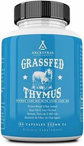 Ancestral Supplements Grass Fed Ovine (Sheep) Thymus Glandular Extract, 3000mg, Histamine, Energy, Allergy and Immune Support Supplement with Grass Fed Beef Liver, Non GMO, 180 Capsules