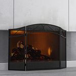 Fire Beauty 3 Panel Iron Fireplace Screen - Black(31in. x 51in.)