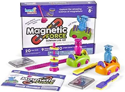 hand2mind Magnets! Super Science Kit for Kids (Ages 8+) - Build 9 STEM Experiments & Activity Set | Make Magnets Float, Move a Train, and Build a Compass | Educational Toys | STEM Authenticated